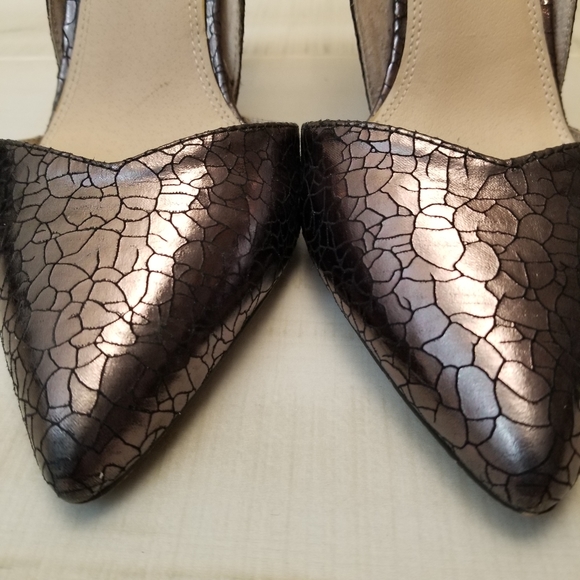 {10} Izabella Rue Nina Strap Heel Metallic Merlot Maroon Purple - Picture 3 of 12